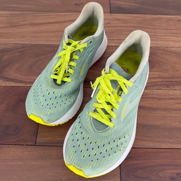 Brooks Hyperion Tempo Running Shoes Women's Size 8.5 Light Blue Neon Yellow - Picture 1 of 5